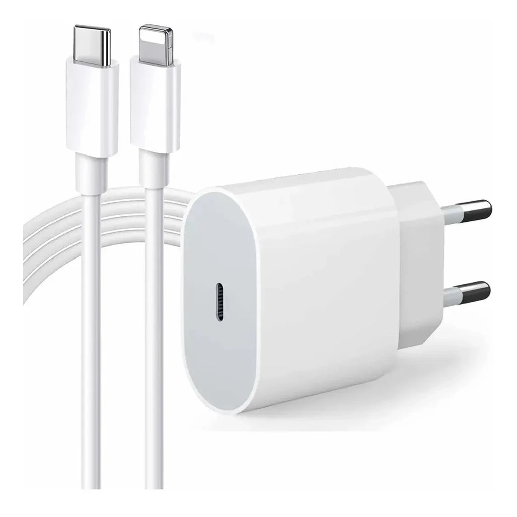 Kit Carregador de iPhone com Fonte e Cabo de 1m