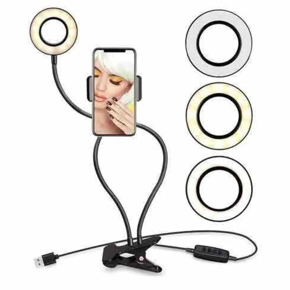 🌟 Ring Light de Mesa 2 em 1 com Suporte de Celular 🌟