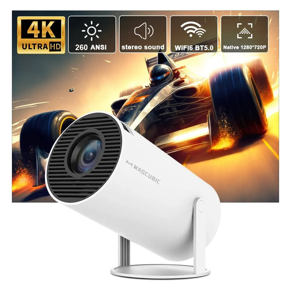 Magcubic Projector HY300 Pro 4K - Android 11, Dual WiFi6, BT 5.0, Home Cinema e Projeções Externas