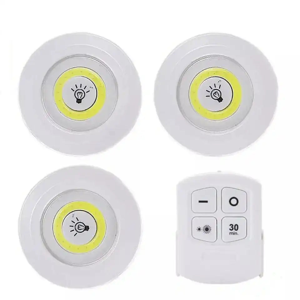 💡 Kit de 3 Lâmpadas LED Spot Sem Fio com Controle Remoto 💡